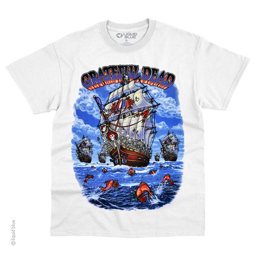 Grateful Dead Solid Color Ship Of Fools T-Shirt - HalfMoonMusic