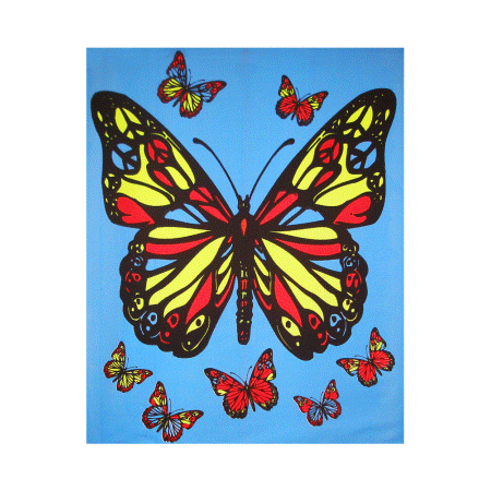 Butterfly Blacklight Reactive Poster Tapestry - HalfMoonMusic