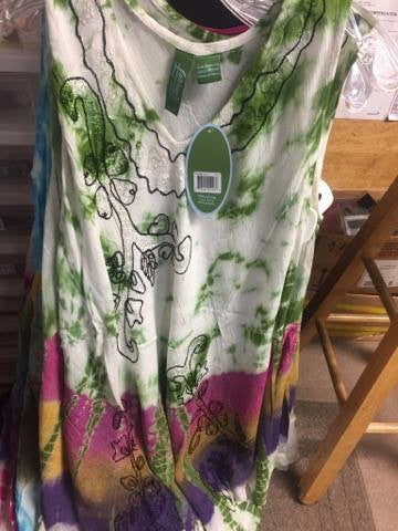 Tie Dyed with Flow Embroidered Gawn - HalfMoonMusic