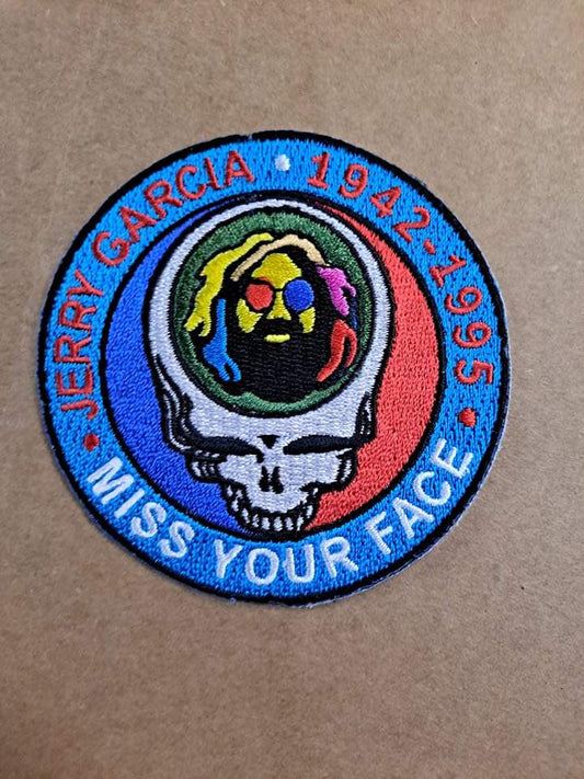 Grateful Dead Miss Your Face Jerry Garcia Patch - HalfMoonMusic