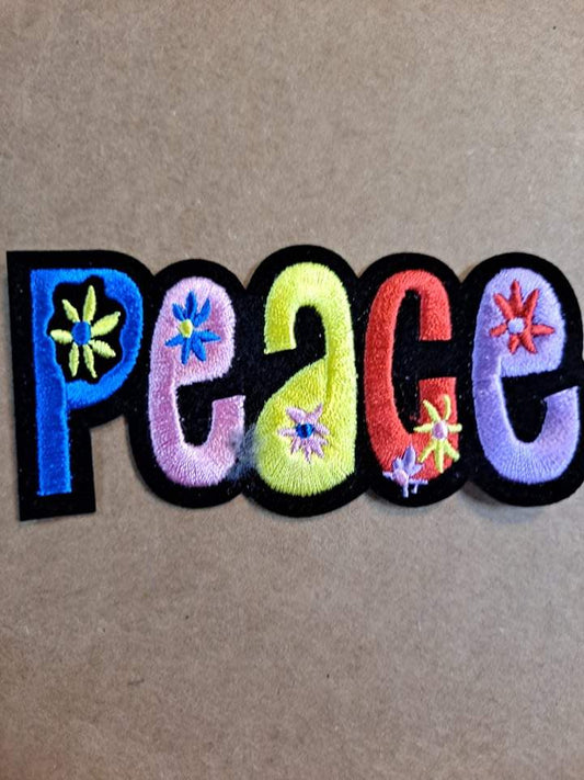 Floral Peace Letters Patch - HalfMoonMusic