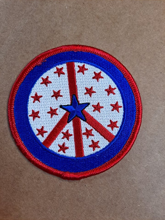 Red White & Blue Starry Peace Patch - HalfMoonMusic