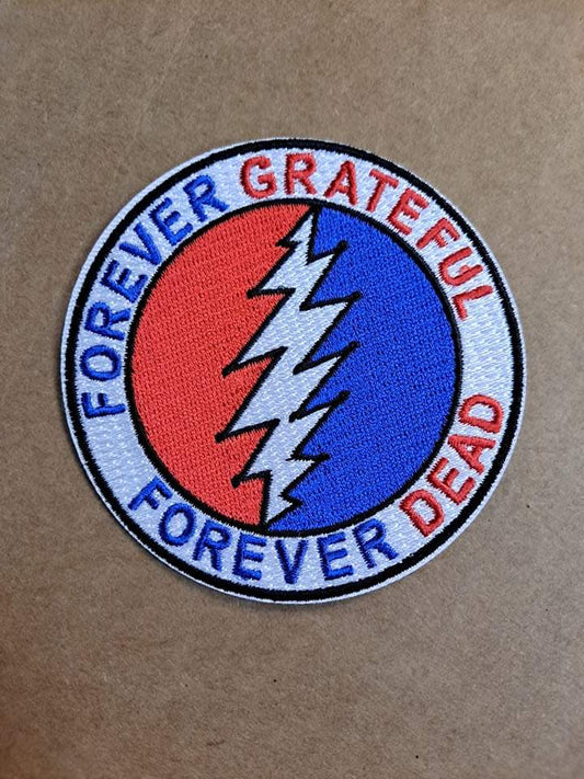Grateful Dead Forever Grateful Bolt Patch - HalfMoonMusic