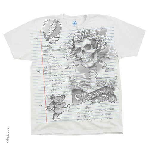 Men's Grateful Dead Bertha Notebook Paper Sketch T-shirt - HalfMoonMusic