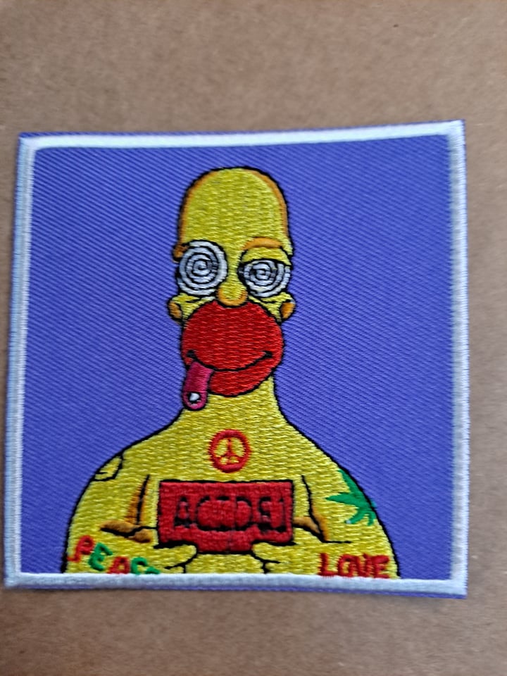 Homer Simpson Trippy Mugshot Patch - HalfMoonMusic