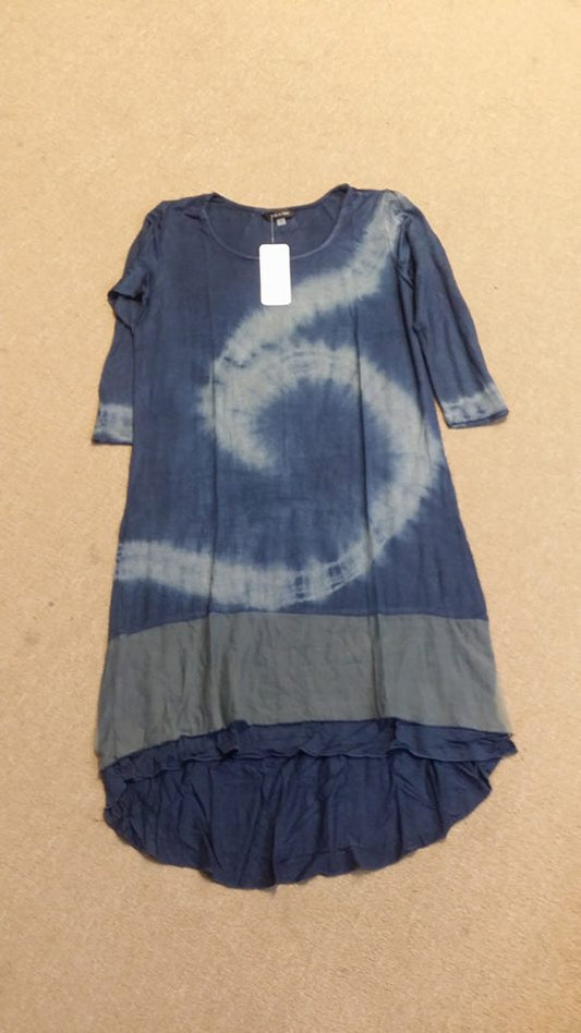 Womens Tie Dye Circle Layered Half Sleeve Dress - HalfMoonMusic