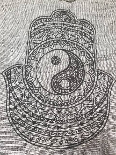 Cotton Hamsa  Bag - HalfMoonMusic