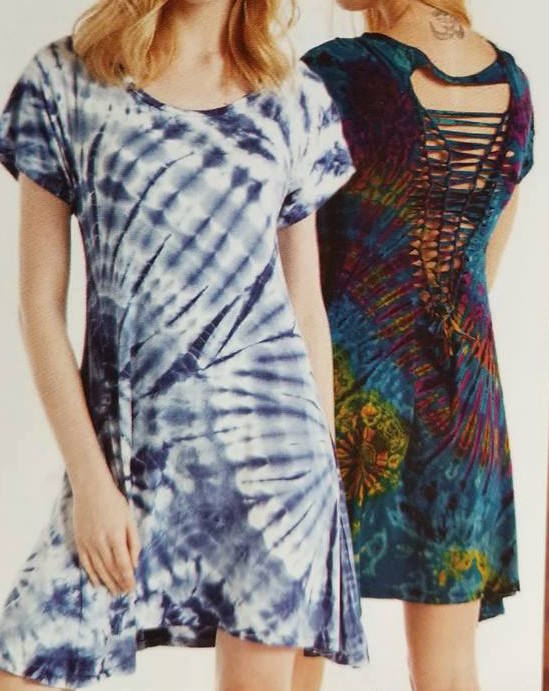 Spandex Razor Cut Tie Dye "Skater" Dress - HalfMoonMusic