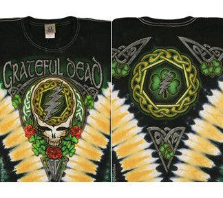 Grateful Dead Shamrock Tie-dye LS T-shirt - HalfMoonMusic