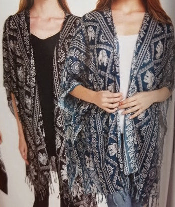 Thin Rayon Elephant Cardigan - HalfMoonMusic