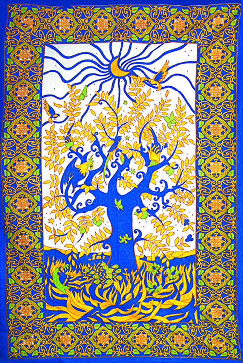Tree of Life (Cotton) Tapestry - HalfMoonMusic