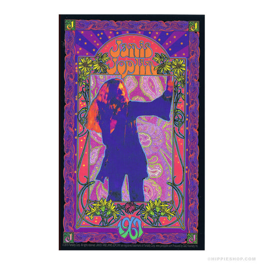 Janis Joplin Poster 1967 Sticker - HalfMoonMusic