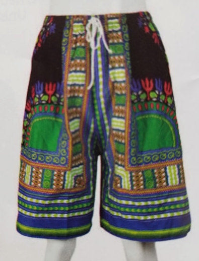 Dashiki Print Shorts - HalfMoonMusic