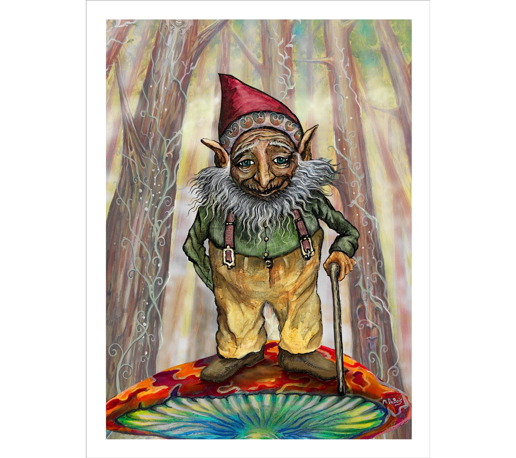 Grandpa Gnome Mike DuBois Art Print - HalfMoonMusic