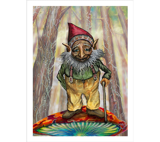 Grandpa Gnome Mike DuBois Art Print - HalfMoonMusic