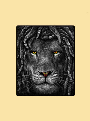 Rasta Lion Fleece Blanket - HalfMoonMusic