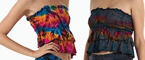 Womens Tie-Dye Scrunchy Tube Top - HalfMoonMusic