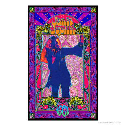Janis Joplin 1967 Art Nouveau Poster - HalfMoonMusic