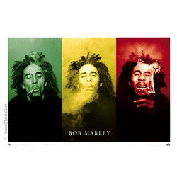 Bob Marley Smoke Trio Poster - HalfMoonMusic