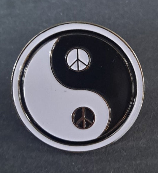 Yin Yang Peace Signs Hat Pin - HalfMoonMusic