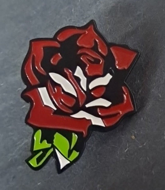 Rose With Leaves Hat Pin - HalfMoonMusic