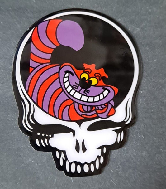 Grateful Dead Steal Your Face Cheshire Cat Metal Sticker - HalfMoonMusic