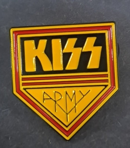 KISS Army Yellow Hat Pin - HalfMoonMusic