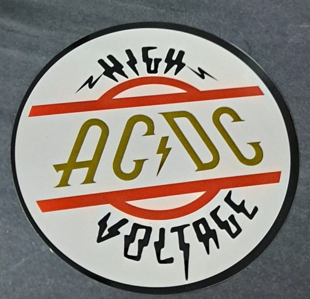 AC/DC High Voltage Round Sticker | HalfMoonMusic