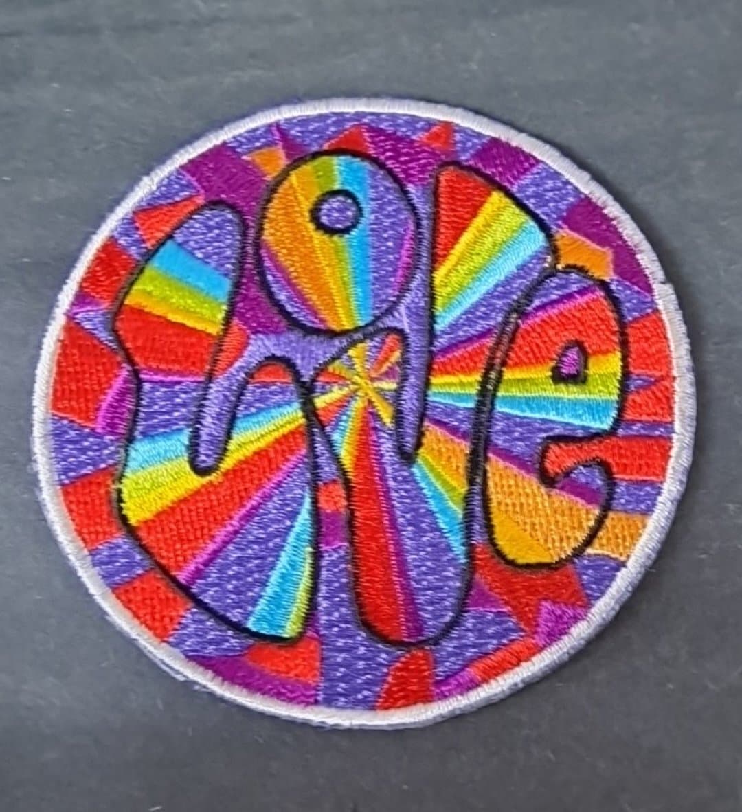 Love Tie-Dye Burst Retro Circle Patch - HalfMoonMusic