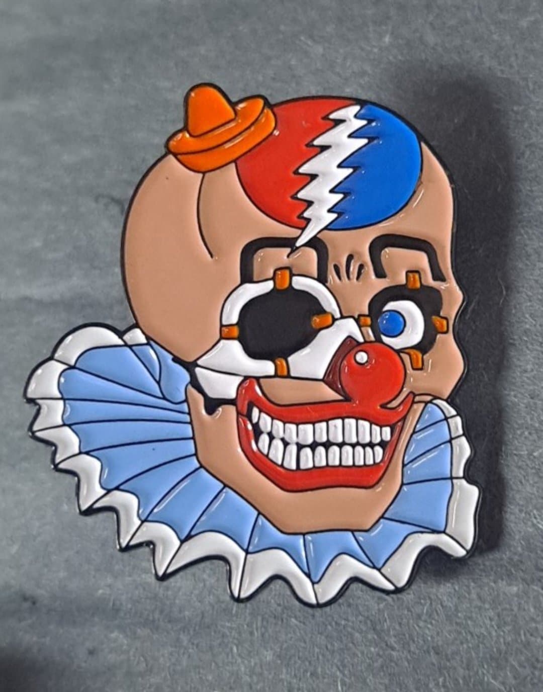 Grateful Dead Lightning Bolt Clown Hat Pin - HalfMoonMusic