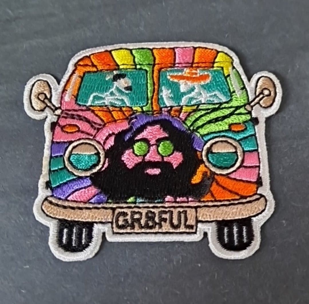 Grateful Dead GR8FUL Jerry Garcia Tie-Dye Bus Patch - HalfMoonMusic