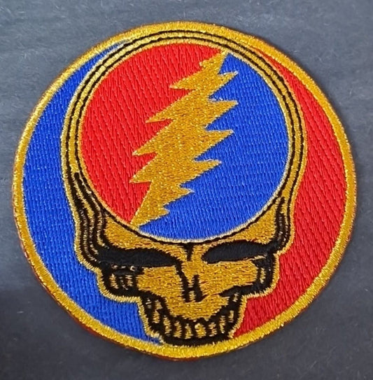 Grateful Dead Steal Your Face Shiny Gold Patch - HalfMoonMusic