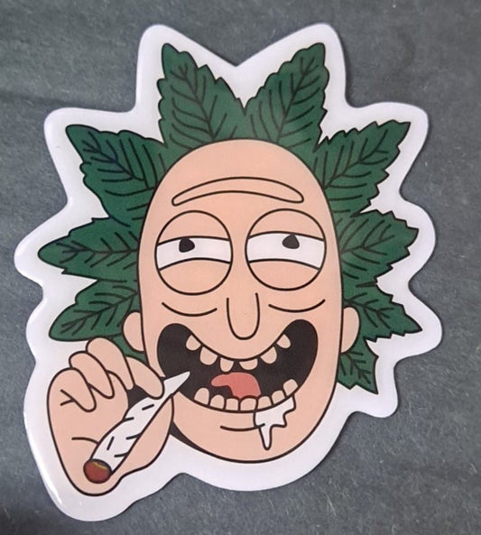 Rick & Morty Stoner Rick Joint Metal Sticker - HalfMoonMusic