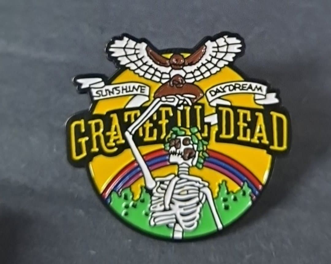 Grateful Dead Sunshine Daydream Skeleton Rainbow Hat Pin - HalfMoonMusic