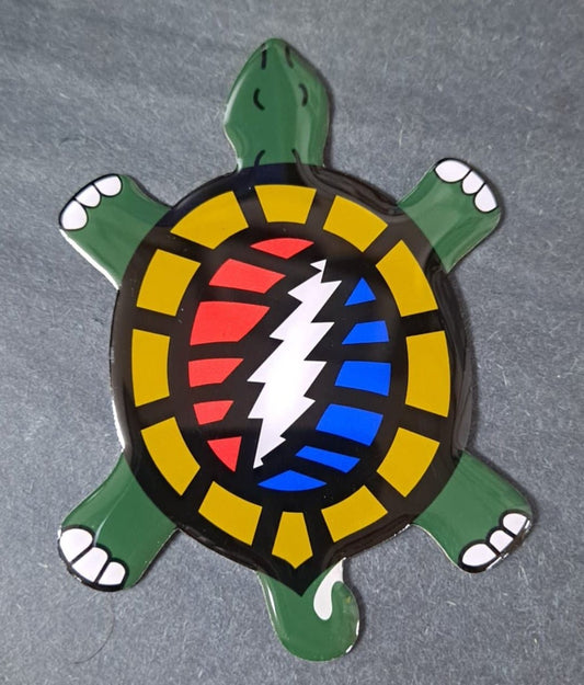 Grateful Dead Lightning Bolt Turtle Shell Mini Metal Sticker - HalfMoonMusic