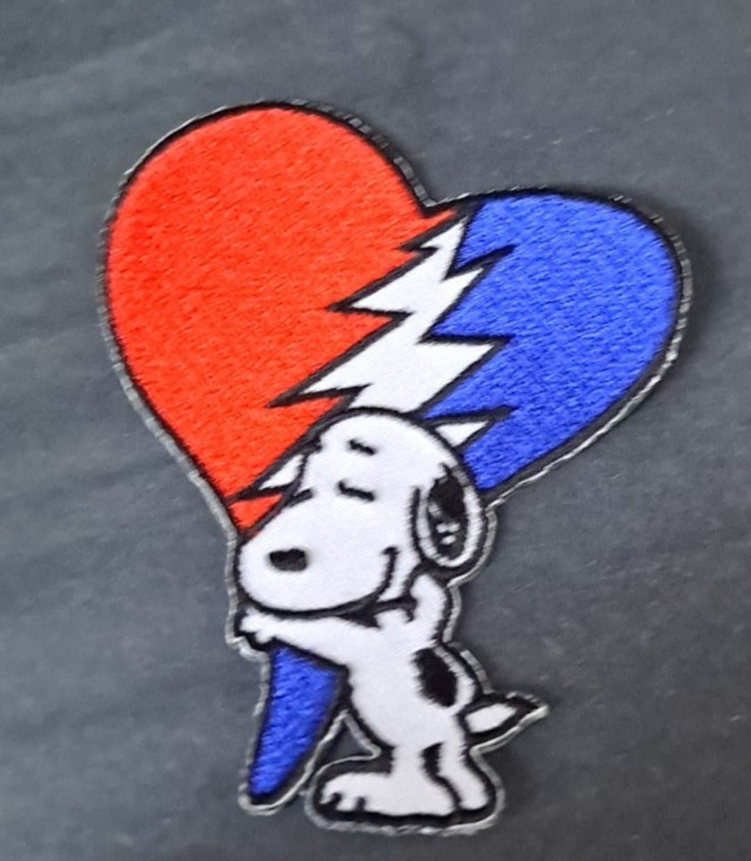 Grateful Dead Lightning Bolt Heart Snoopy Patch - HalfMoonMusic