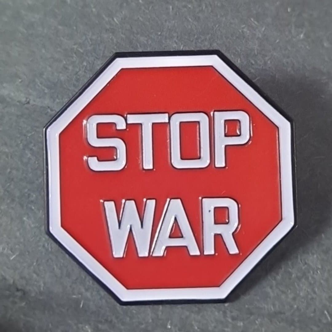 Stop War Stop Sign Hat Pin - HalfMoonMusic