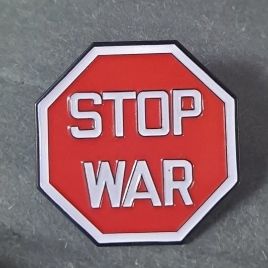 Stop War Stop Sign Hat Pin - HalfMoonMusic