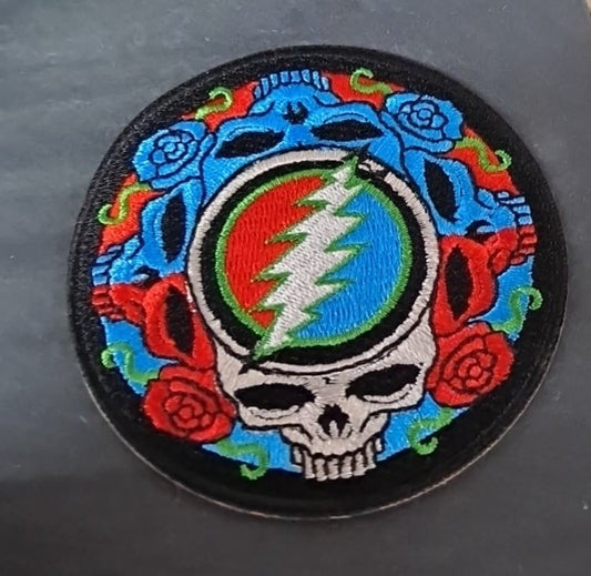 Grateful Dead Steal Your Face Rotating Faces Rose Patch - HalfMoonMusic