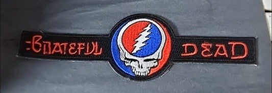 Grateful Dead Steal Your Face Red Lettering Patch - HalfMoonMusic