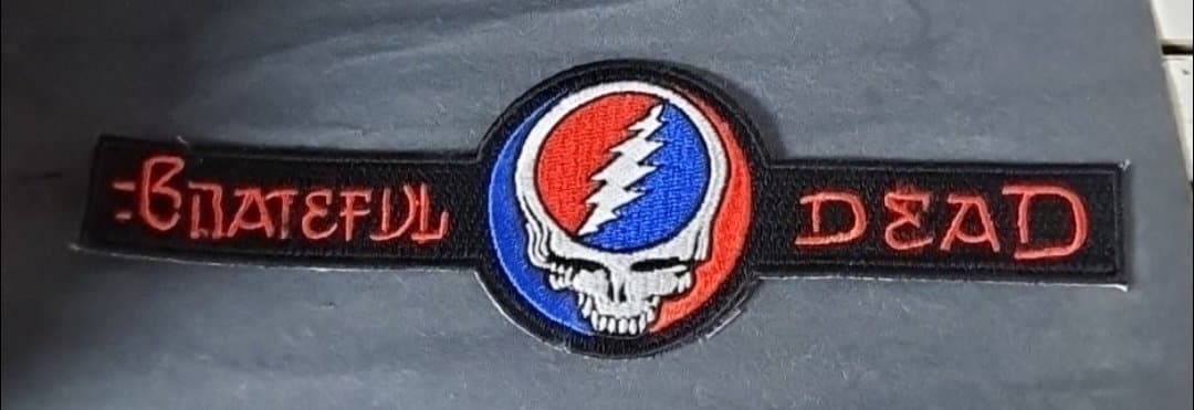Grateful Dead Steal Your Face Red Lettering Patch - HalfMoonMusic
