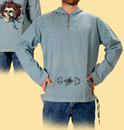 Men's Grateful Dead Cotton Skull and Roses Hoodie - HalfMoonMusic