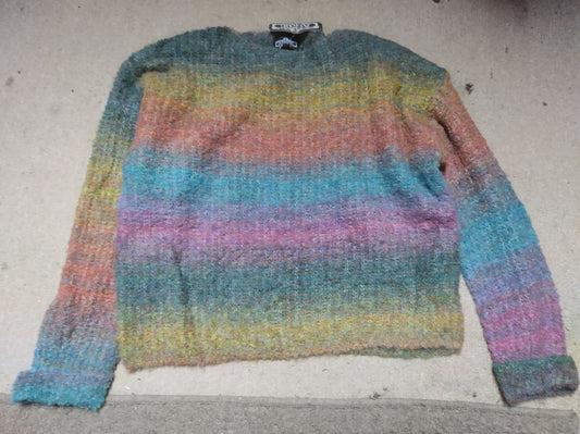 Womens Multi Marled Yarn Scoop Neck Pullover Sweater - HalfMoonMusic