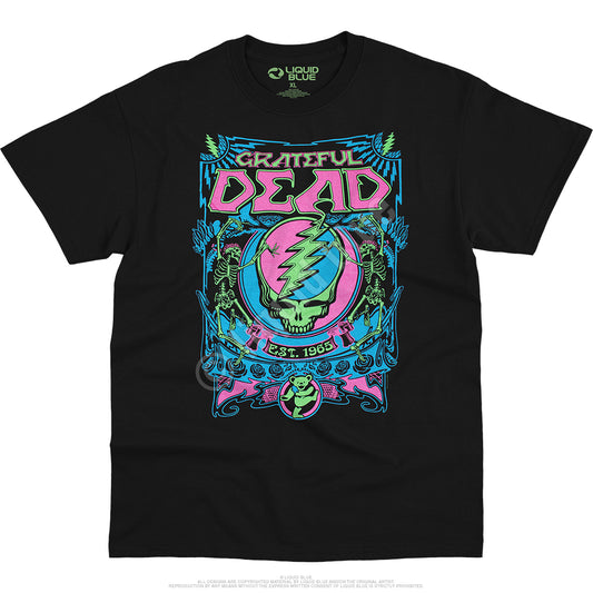 Mens Grateful Dead SYF Blacklight T-shirt - HalfMoonMusic
