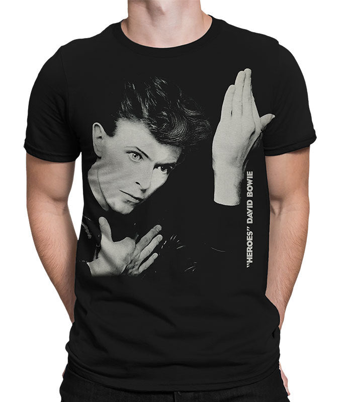 Mens David Bowie Heroes T-shirt - HalfMoonMusic