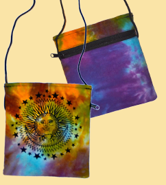 Astral Plane Celestial Print Tie Dye Passport Bag - HalfMoonMusic