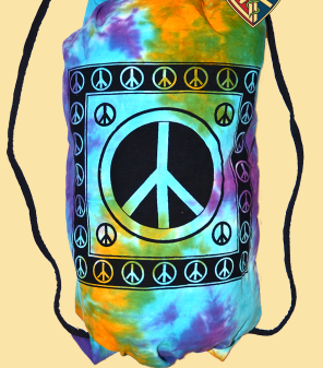 Rainbow Sky Peace Tie Dye Multi Use Bag - HalfMoonMusic