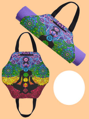 Psychedelic Chakra Yoga Mat Carrier Bag - HalfMoonMusic