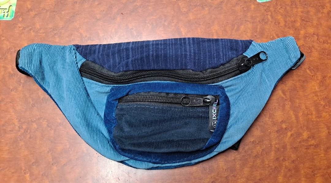 Corduroy Patchwork Rounded 3-Pocket Fanny Pack - HalfMoonMusic