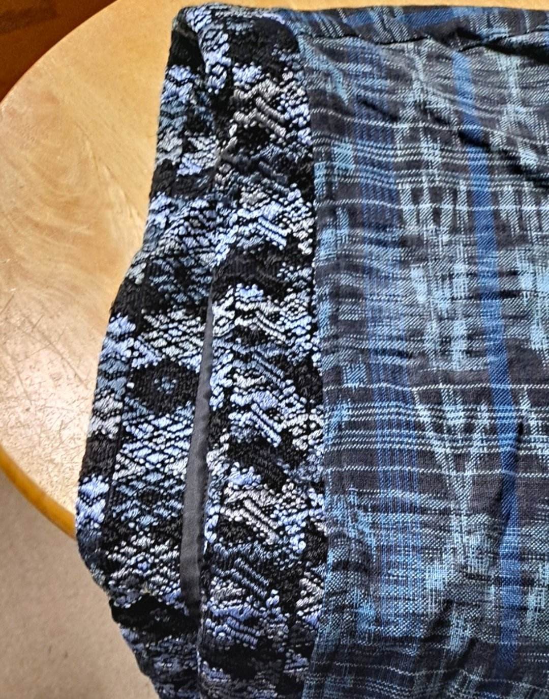 Unisex Pullover Cotton Hand-Woven Brocade Patchwork Hoodie W/ Hood Detail - HalfMoonMusic